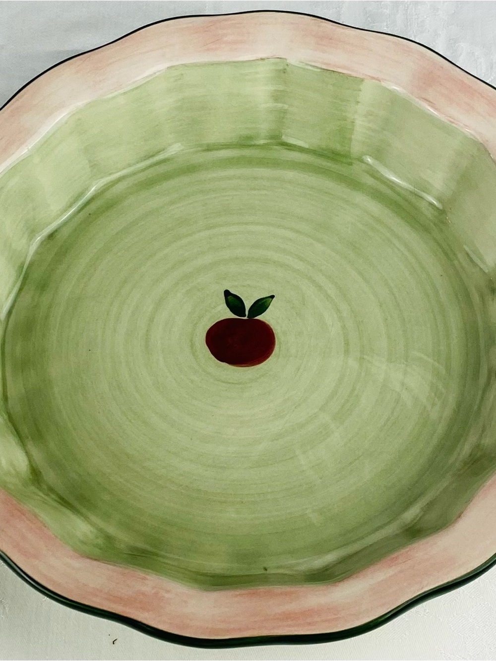 Franciscan USA Wedgewood Group Apple Pie Hand Painted Earthenware Pie Plate 10.5